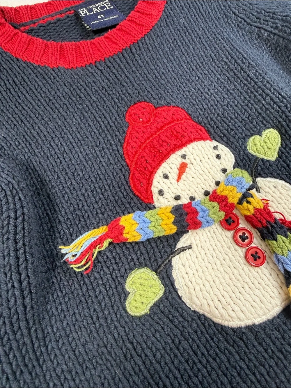 THE CHILDRENS‎ PLACE Snowman Christmas Sweater 4T Holiday Winter Cozy Vintage